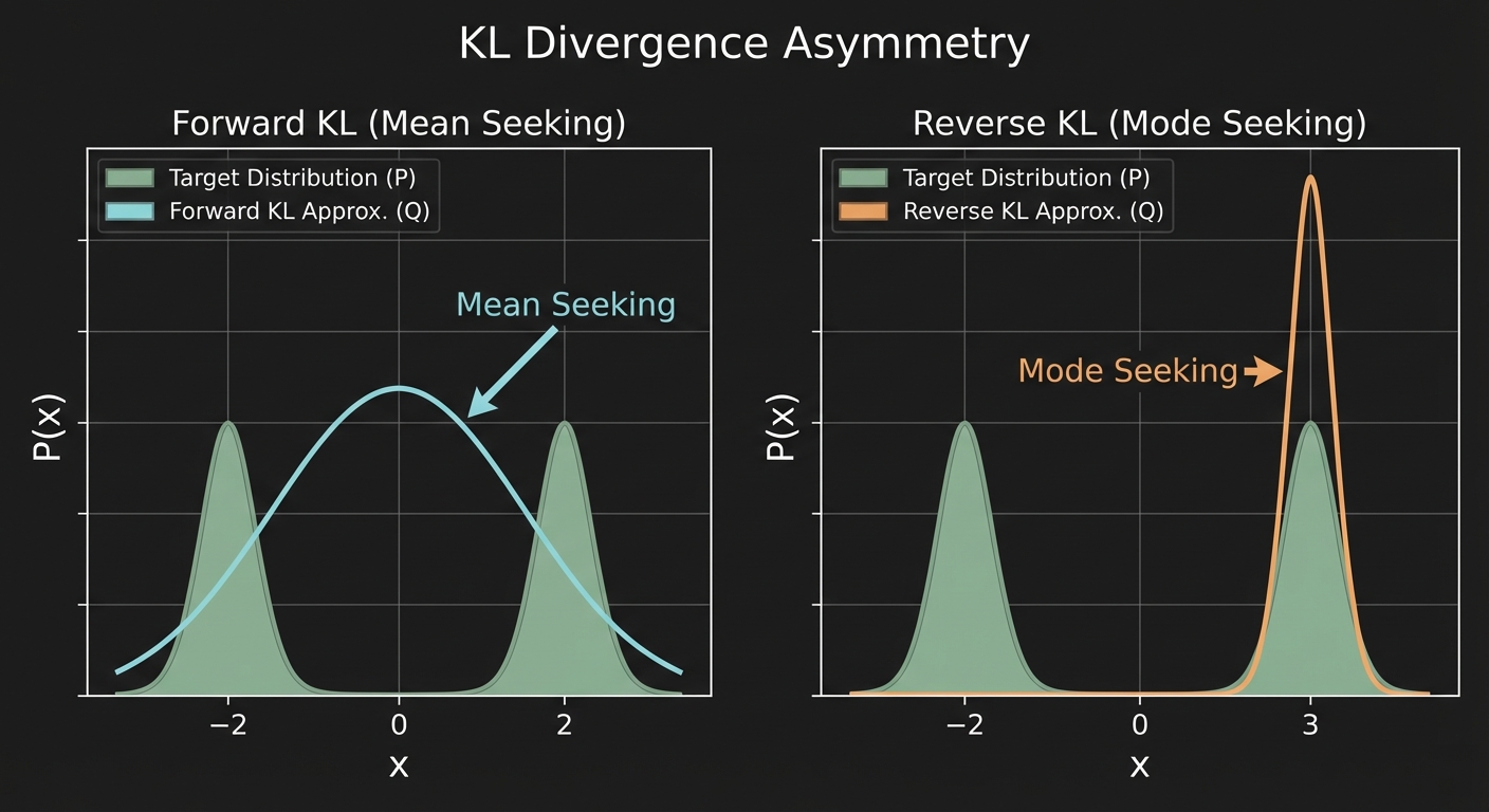 Forward vs Reverse KL Divergence