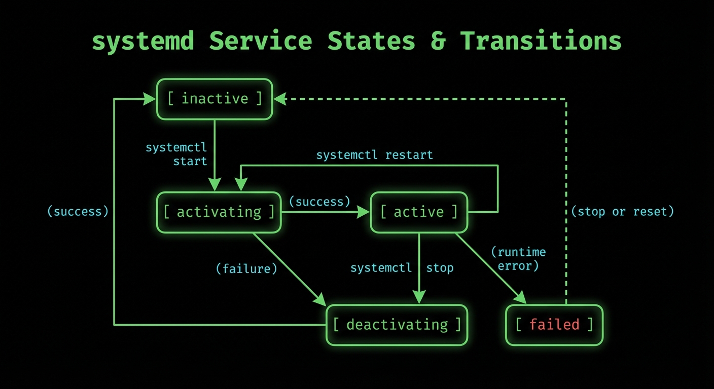 systemd Service States Diagram